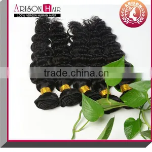 Raw Human Hair Big Promotion for Christmas! Remy Hair 6A Grade Indian Hair Weave Deep Wave thumbnail-1
