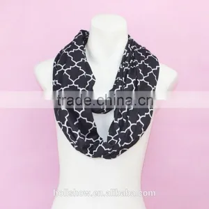 Best Selling Geometry Printed Polyester Women Infinity Circle Loop Scarf thumbnail-5