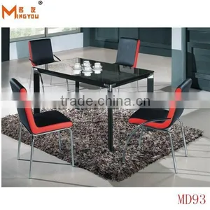Classic Painting Black Glass Cheap Dining Table Furniture thumbnail-1