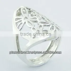 Unique Planet Silver Designer Ring Floral 925 Silver Jewelry thumbnail-1