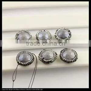 LFD-0092B Wholesale Faceted Stone Beads,Round Shape,with Crystal Rhinestone Paved Loose Connector Beads For Jewelry Making thumbnail-6