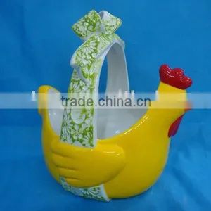 New Ceramic Chicken Shaped Basket thumbnail-1