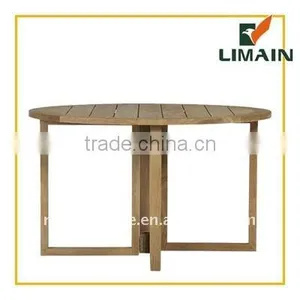 Teak Outdoor Round Fold Table thumbnail-1