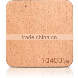 AWC911 Best Portable Wood Charger Portable Polymer Battery 5200mah 7800mah 10400mah Square Wooden Charger Power Bank 10400 thumbnail-4