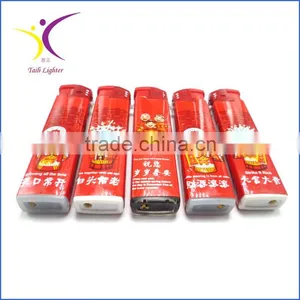 Red Printing Wrapped With Paper Refillable Lighter thumbnail-1