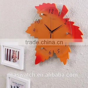 2015 Creative Maple Leaf Framed Wall Clock for Decorative thumbnail-1