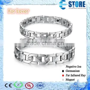Stainless Steel Bracelet Bio Magnetic Bracelets With Scalar Energy Bracelet Silver thumbnail-1