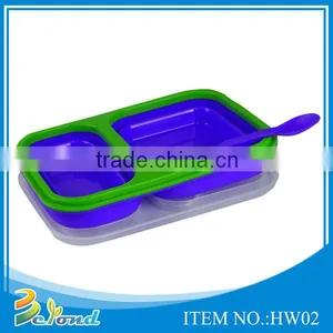 High Quality Kids and Adults Leakproof Eco-friendly Microwave Silicone Japanese Lunch Box thumbnail-1