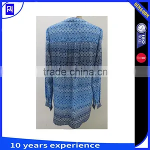 100% Silk Cdc Placement Print Top Blouse Women Shirt Long Sleeve Casual Classic Fit thumbnail-2