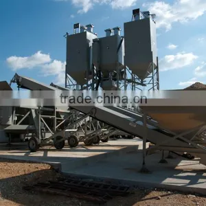 Commercial Continuous Mobile Concrete Plant With Wheel for Sale, CE/ISO thumbnail-1