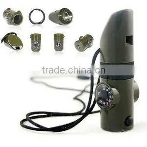 7 In1 Camping Survival Whistle Magnifier thumbnail-1