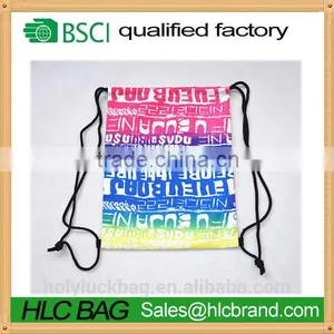 Fashion Heat Transfer Print Rainbow Drawstring Bag Reusable Rucksack thumbnail-4