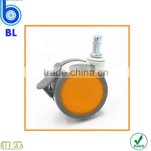 High Quality 64mm Orange TPR Locking Appliance Furniture Wheel Caster thumbnail-1