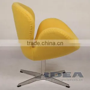 Replica Swan Chair - Yellow Fabric thumbnail-3