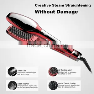 New Arrival Professional Electric Hot Air Brush Digital LCD Brush Steam Hair Straightener thumbnail-3