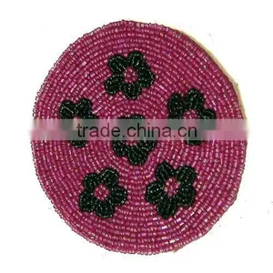 Golden Beaded Coaster Set thumbnail-1