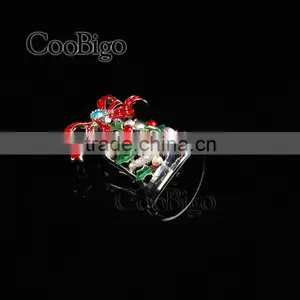 Fashion Jewelry Rhinestone Pearl Charming Christmas Jingle Bell Pin Brooch Christmas Party Promotion Gift Apparel Accessories thumbnail-4