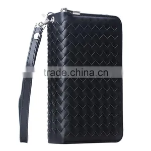 Weave PU Leather Wallet Mobile Phone Cover For Iphone 6Plus thumbnail-1
