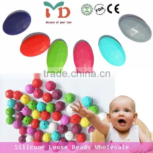 Silicone Teething Baby Beads/Food Grade Chewing Bulk Loose Beads For Baby Nursing Necklace Jewelry DIY thumbnail-2