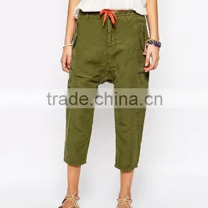 Womens Green Long Cargo Shorts thumbnail-1