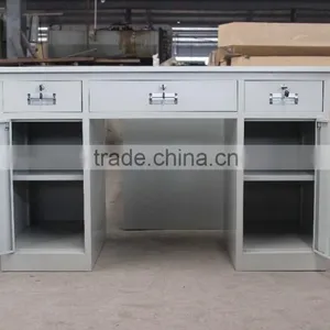 High Quality Cheap Stainless Steel Double Sided Office Desk With Drawers thumbnail-2
