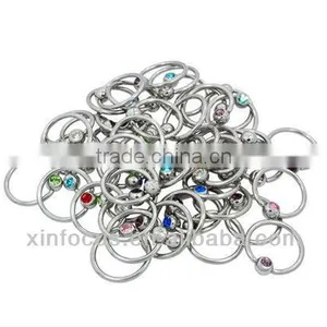 Single GEM Captive Bead Rings CBR Bcr Body Piercing Jewelry thumbnail-1