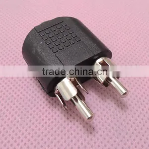 Audio System Black RCA Male to 3.5 Female Connector Adapter thumbnail-1