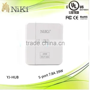 High Quality 5 Port USB Charger Hub 7.8A for Mobile Phone,iPhone,ipad thumbnail-1