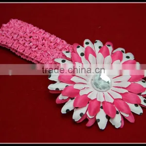 Baby Lovely Crochet Headband With Flower Accessory Headband thumbnail-1