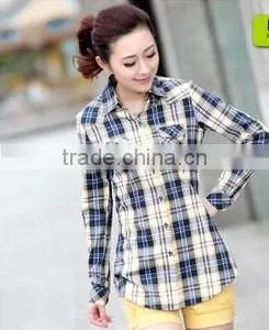 100% Cotton Clothing Check Shirt For Fashion Lady 2013 thumbnail-1