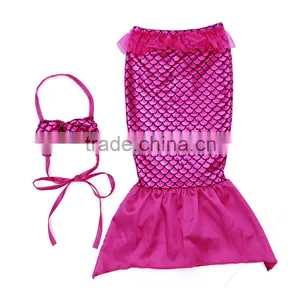 2016 Fashion Summer Children Girl's Swimsuit Green Purple Mermaid Outfit thumbnail-4