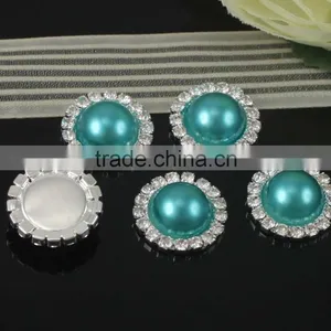 Flatback Rhinestone Pearl Button for Wedding thumbnail-1