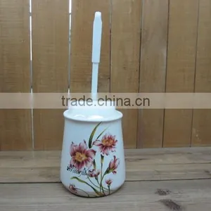 Decorative Dolomite Toilet Brush Holder With Brush for Bathroom Quality Choice thumbnail-1