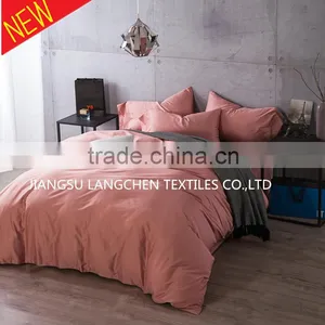 Spring/Summer Satin Cotton Classic Pink Bedding Set thumbnail-1