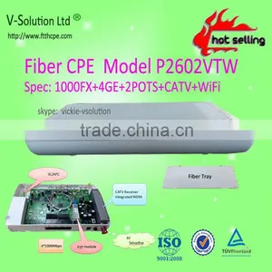 Triple Play P2P Equipamento CPE, 1000FX+4GE+2POTS+CATV+WiFi thumbnail-1