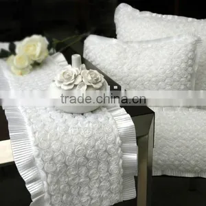 Pure Romantic Rose Flower Cushion Embroidery Pillow thumbnail-1