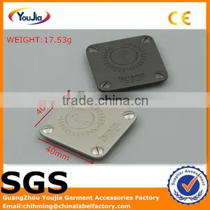 High Quality Custom Square Metal Plate Tags With Prongs For Hangbag thumbnail-1