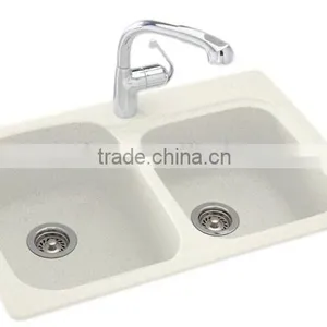 High Back Kitchen Sink / Acrylic Stone Kitchen Sink,artificial Stone Double Kitchen Sink ,resin Stone Sink thumbnail-6