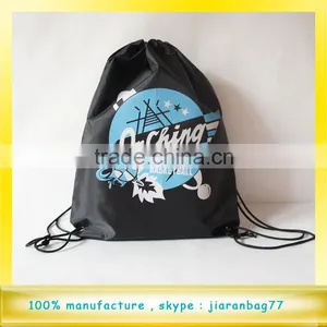 Promotional Cheap Colorful Gym Polyester Drawstring Backpack thumbnail-1