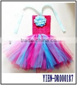 Fashion High Quality Colorful Girls Dance Dress Long Dresses For Kids thumbnail-1
