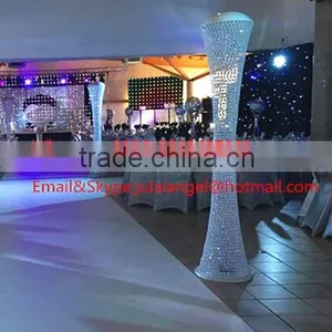Elegant Wedding Aisle Decorations Crystal Pillars thumbnail-2