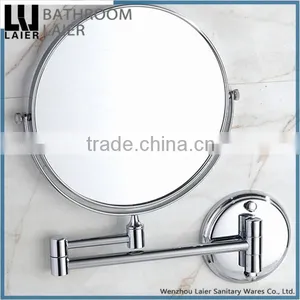 Direct Marketing Factory Round Desgin Brass Chrome Finishing Double Face Bathroom Accessories Wall Mounted Bathroom Mirror thumbnail-1