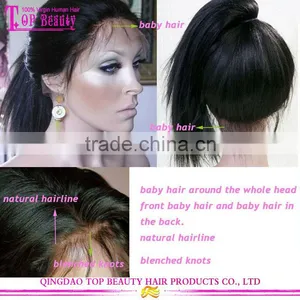 Qingdao Supplier Wholesale Cheap Wavy Natural Girl Hair Wig 100% Unprocessed Natural Hair Wig thumbnail-6