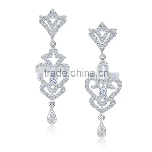 Bridal White Gold Plated Pendant Earring Inlaid Pure White Cubic Zirconia to India Snapdeal Flipkart thumbnail-1