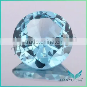 Wuzhou Hotsale AAA Garde 120# Round Aquamarine Blue Spinel Gemstone thumbnail-1