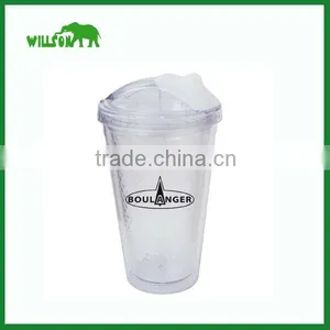 Promotional Gifts 16oz Plastic Bottle With Straw thumbnail-1