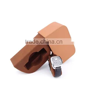 Chinese Factories Wholesale Custom High-grade Leather Watch Box, Brown Abnormity Gift Box thumbnail-2