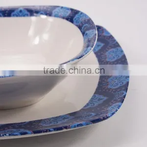 Vintage Blue Floral Printed Kitchen Porcelain Dinnerware Set Ceramic thumbnail-5