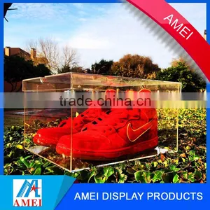 2016 Visible Dustproof Acrylic Nike Shoes Display Box With Label thumbnail-1
