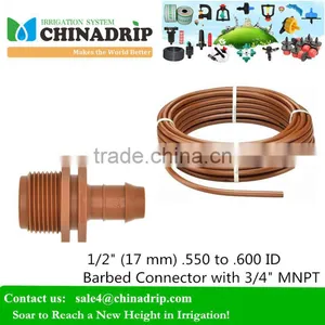 Drip Irrigation 1/2" (17 Mm) .550 to .600 ID Barbed Connector With 3/4" MNPT thumbnail-1